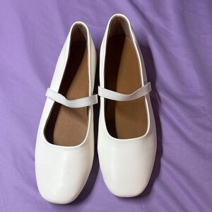 Cushionaire White Mary Jane Flats